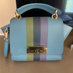 Zac Posen Blue Leather Crossbody Bag
